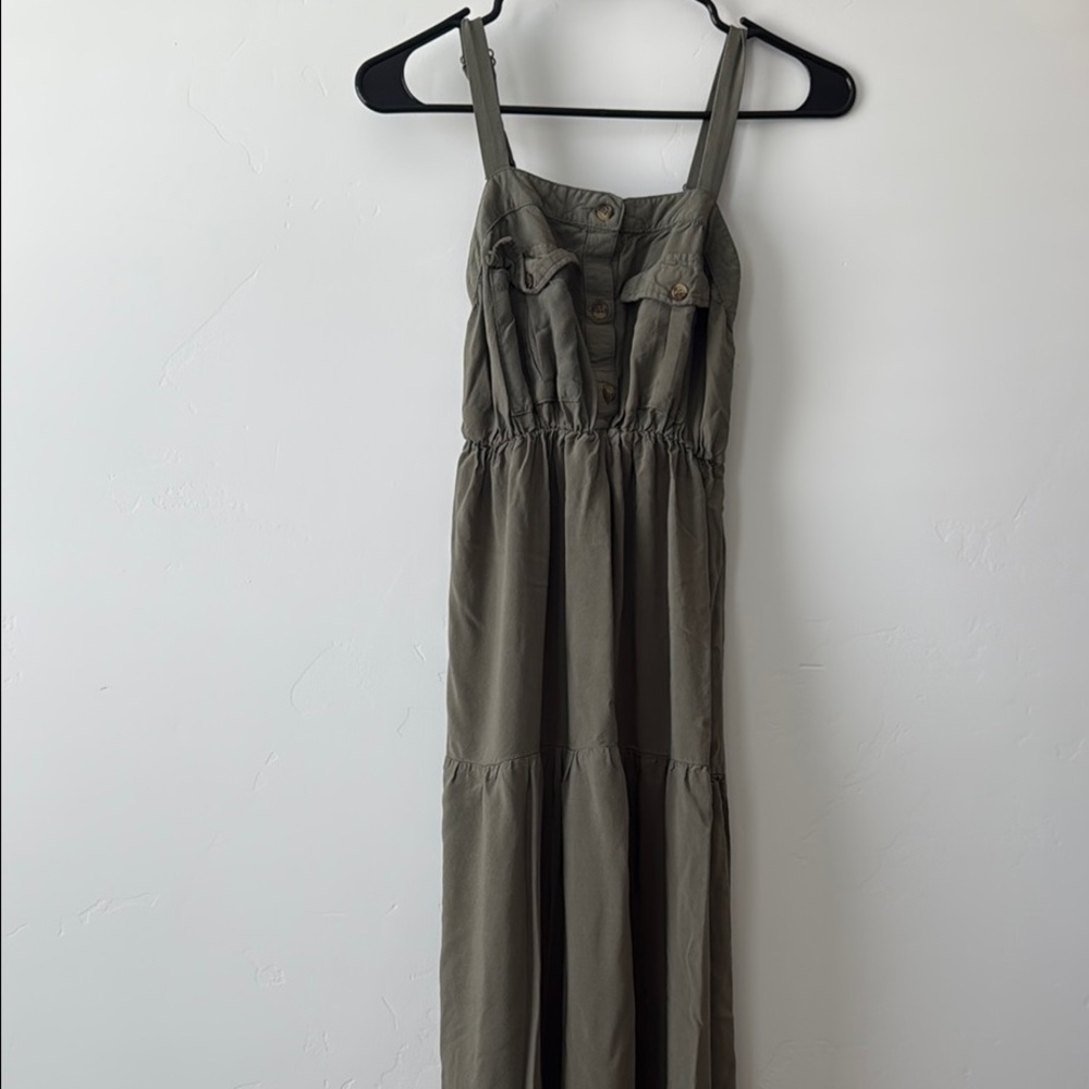 Stella Tweed Olive Green Kids Casual Dress